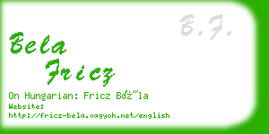 bela fricz business card